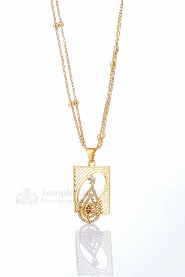 Pendant_Chain_For_Women_Ad_Stone_Luxury_Gold_Necklace