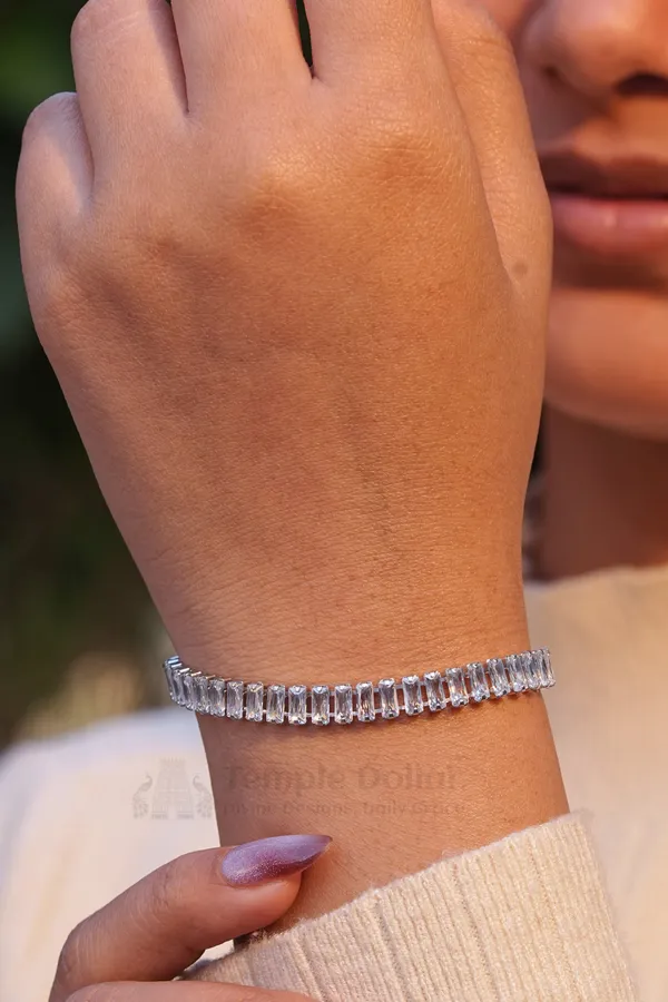 Silver_Plated_Baguette_Cut_American_Diamond_Tennis_Bracelet