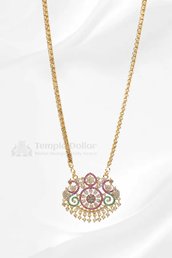 Multi_Color_Floral_Mandala_Pendant_With_Fancy_Box_Chain