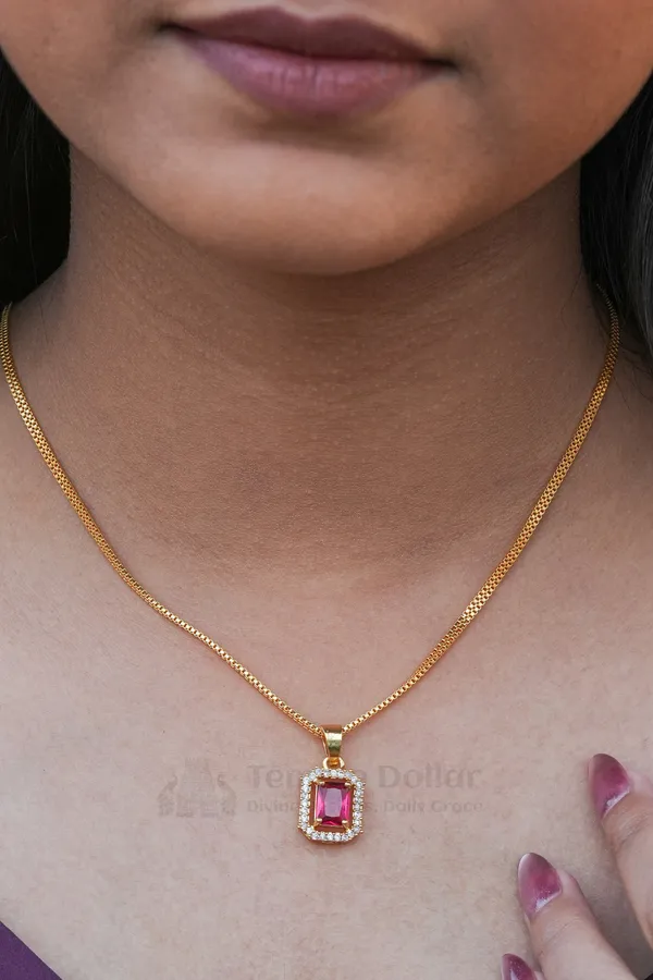 Ruby_Square_Halo_Pendant