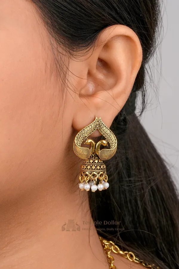 Antique_Peacock_Choker_Jhumka_Set