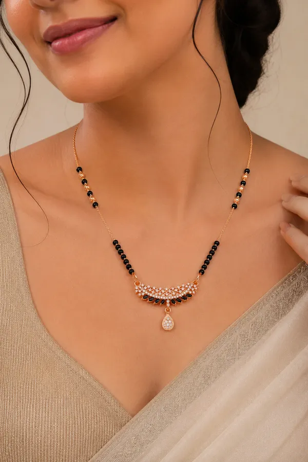 Rose_Gold_Bouquet_Diamond_Mangalsutra_Necklace_For_Women