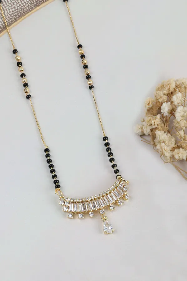 Gold_Baguette_CZ_Bar_Pendant_with_Drop_Mangalsutra_Necklace_