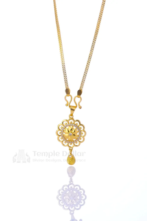 Pendant_Chain_for_Women_|_Round_AD_Stone_Daily_Wear_Gold_Necklace