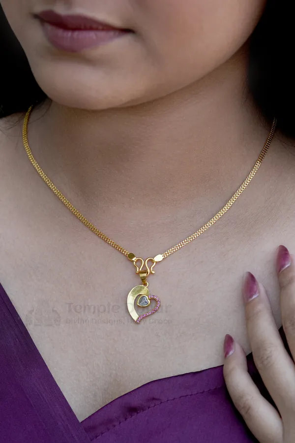 Pendant_Chain_for_Women_|_Ruby_Heart_AD_Stone_Daily_Wear_Necklace