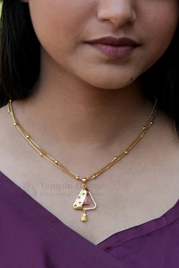Pendant_Chain_for_Women_|_Triangle_AD_Stone_Daily_Wear_Gold_Necklace