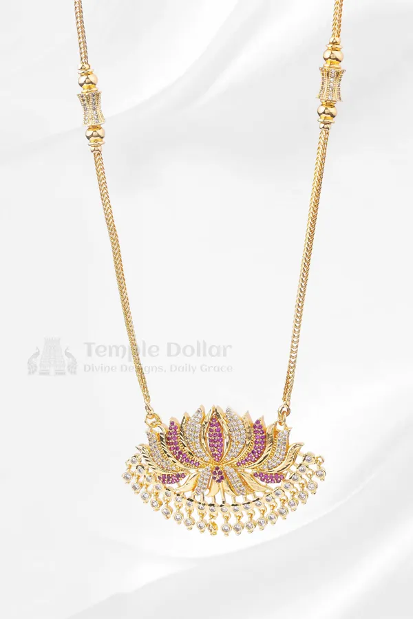 Blooming_Lotus_Pendant_Necklace_with_Ruby_Pink_&_American_Diamonds