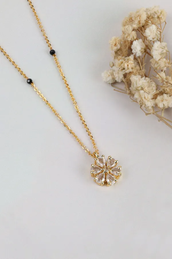Dainty_Gold_Mangalsutra_-_Single_Flower_CZ_Pendant_Thin_Chain_Necklace