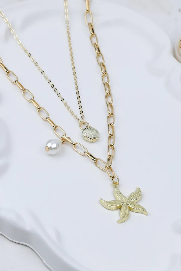 Layered_Starfish_and_Seashell_Charm_Necklace