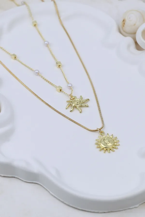 Double_Layered_Sun_Charm_Necklace