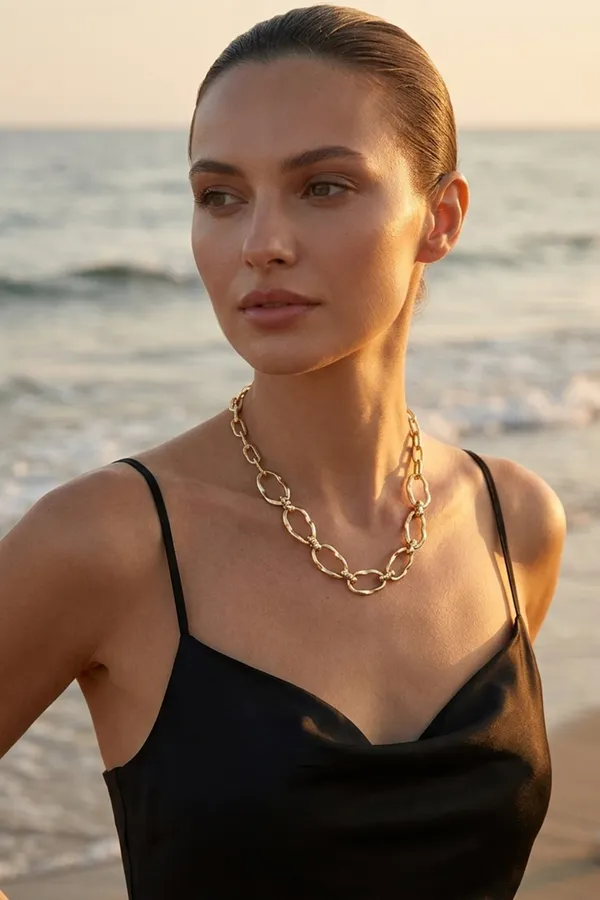 Gold-plated_Link_Chains_Statement_Necklace