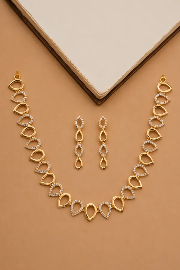 All_White_Cz_Stone_Necklace_Long_Drop_Earrings_Set