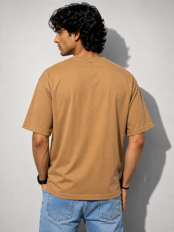 Oversized_Beige_Cotton_T_Shirt_For_Men