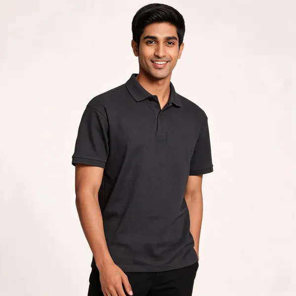 Black_Cotton_Polo_T_Shirt_For_Men