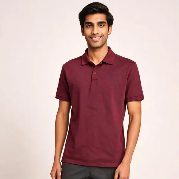 Maroon_Cotton_Polo_T_Shirt_For_Men