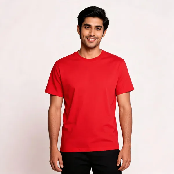 Red_Cotton_Round_Neck_T_Shirt_For_Men