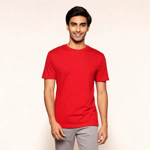 Red_Cotton_Round_Neck_T_Shirt_For_Men