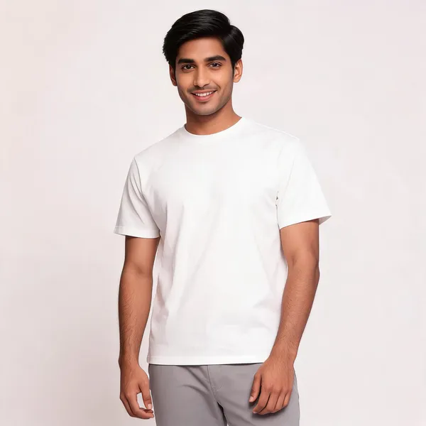 White_Cotton_Round_Neck_T_Shirt_For_Men