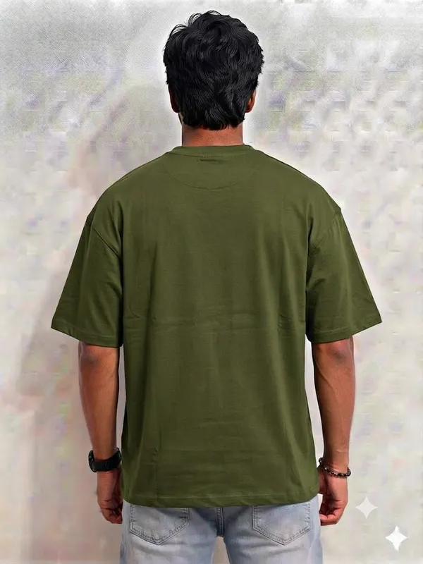 Oversized_Olive_Green_Cotton_T_Shirt_For_Men