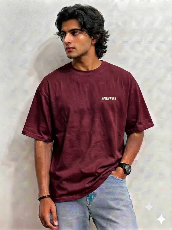 Oversized_Wine_Cotton_T_Shirt_For_Men