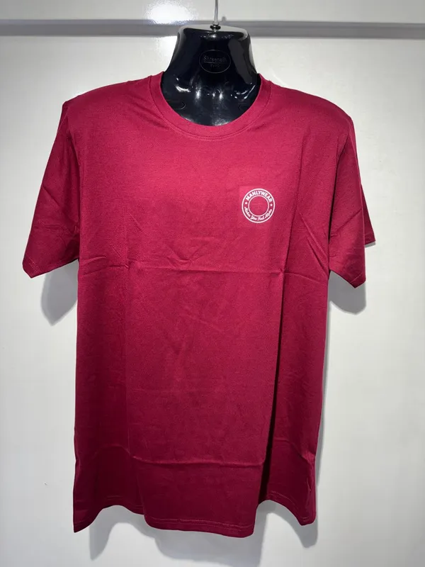 Maroon_Cotton_Round_Neck_T_Shirt_For_Men