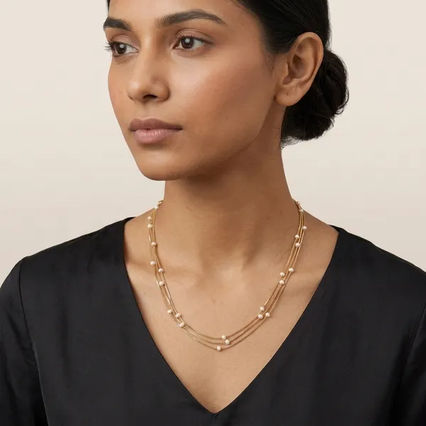 Multicolor_Pearl_Beaded_Layered_Chain_Necklace_For_Women