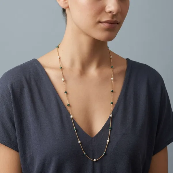 Multicolor_Beaded_Delicate_Chain_Necklace_For_Women