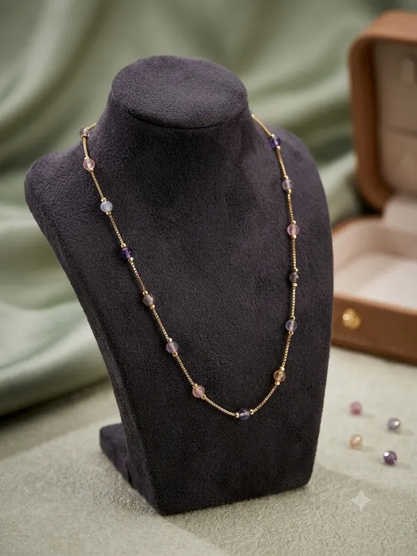 Multicolor_Beaded_Delicate_Necklace_For_Women