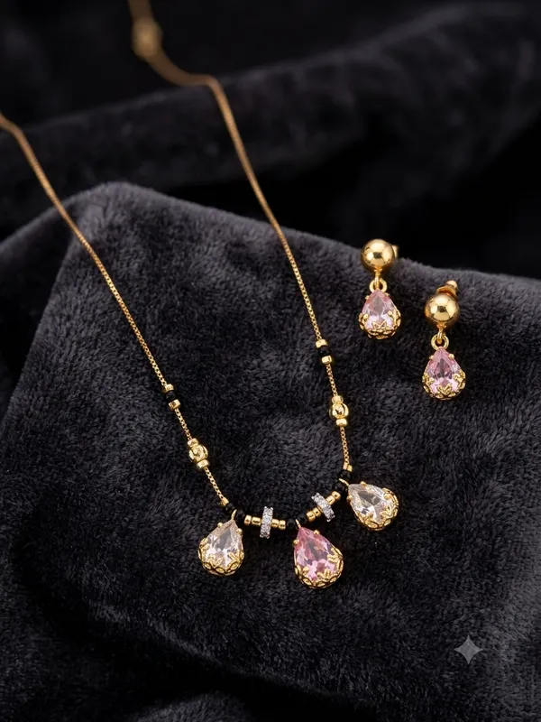 Premium_Droplet_Pendant_Necklace_And_Earrings_Set_For_Women