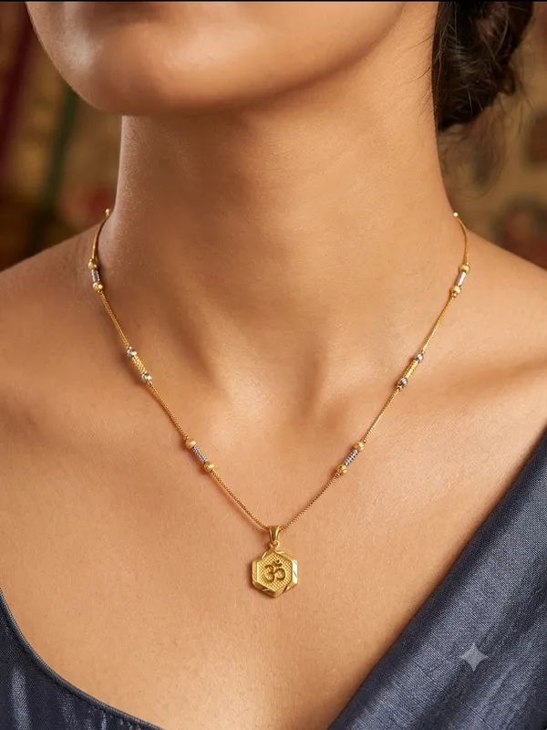Multicolor_Om_Hexagonal_Pendant_Chain_Necklace_For_Women