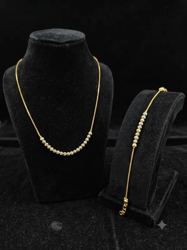 Premium_Tu-Tone_Necklace_&_Bracelet_Jewelry_Combo_Set_For_Women