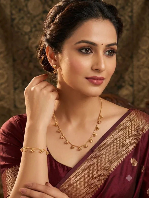 Multi_Floral_Charm_Jewelry_Combo_Set_(Necklace+Earrings+Bracelet)_For_Women