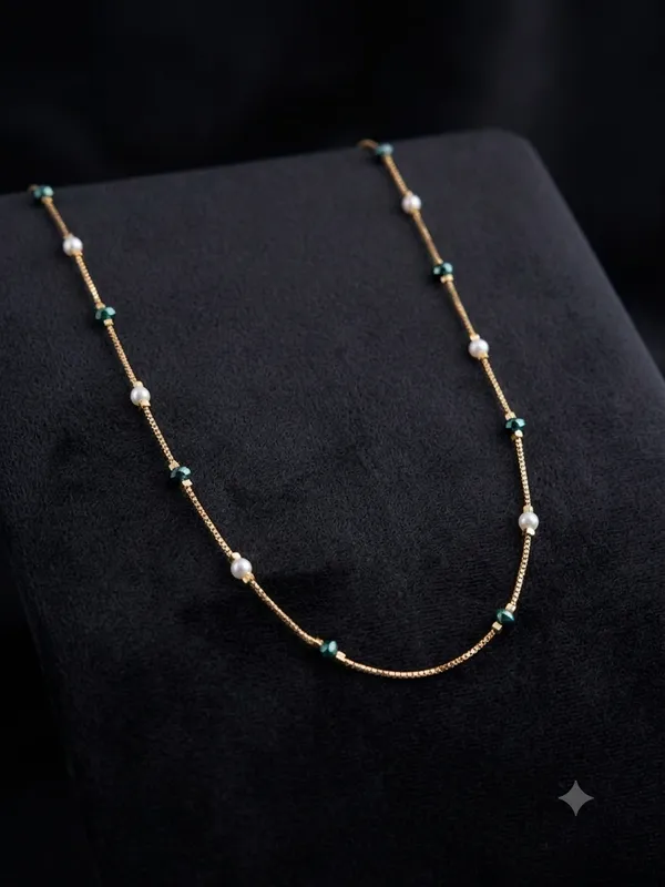 Multicolor_Beaded_Delicate_Chain_Necklace_For_Women