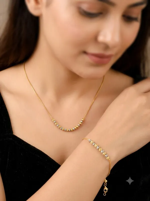 Premium_Tu-Tone_Necklace_&_Bracelet_Jewelry_Combo_Set_For_Women