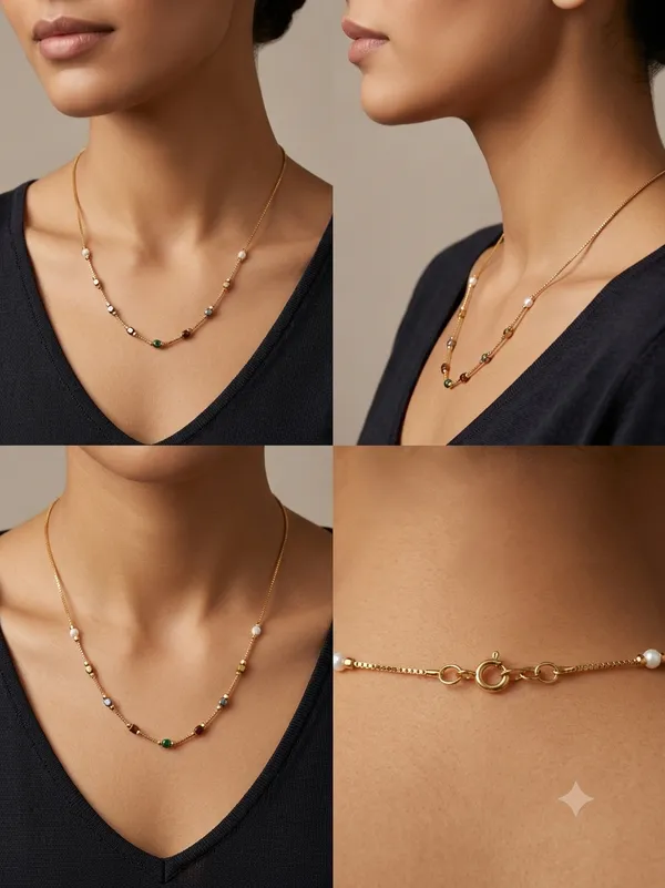Multicolor_Beaded_Delicate_Necklace_For_Women