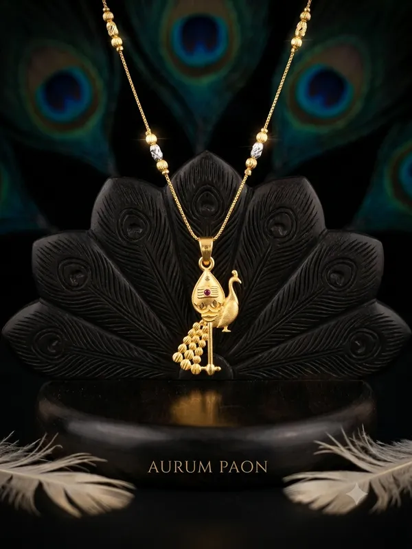 Multicolor_Beaded_Peacock_Pendant_Chain_Necklace_For_Women