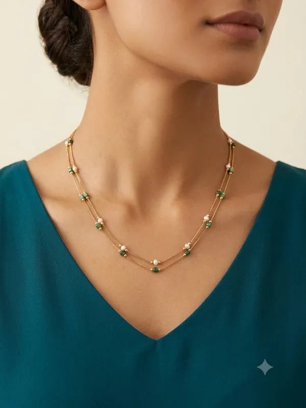 Multicolor_Bead_Layered_Pearl_Necklace_For_Women