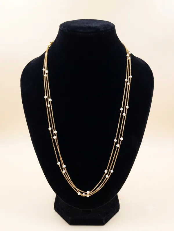 Multicolor_Pearl_Beaded_Layered_Chain_Necklace_For_Women