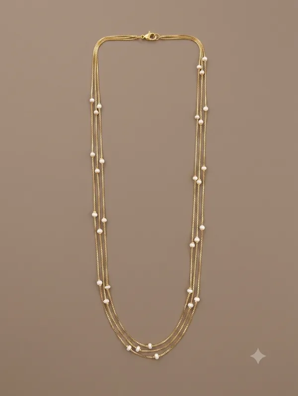Multicolor_Pearl_Beaded_Layered_Chain_Necklace_For_Women