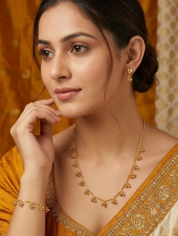 Multi_Floral_Charm_Jewelry_Combo_Set_(Necklace+Earrings+Bracelet)_For_Women