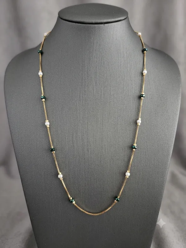 Multicolor_Beaded_Delicate_Chain_Necklace_For_Women