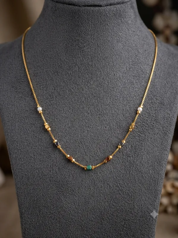 Multicolor_Beaded_Delicate_Necklace_For_Women
