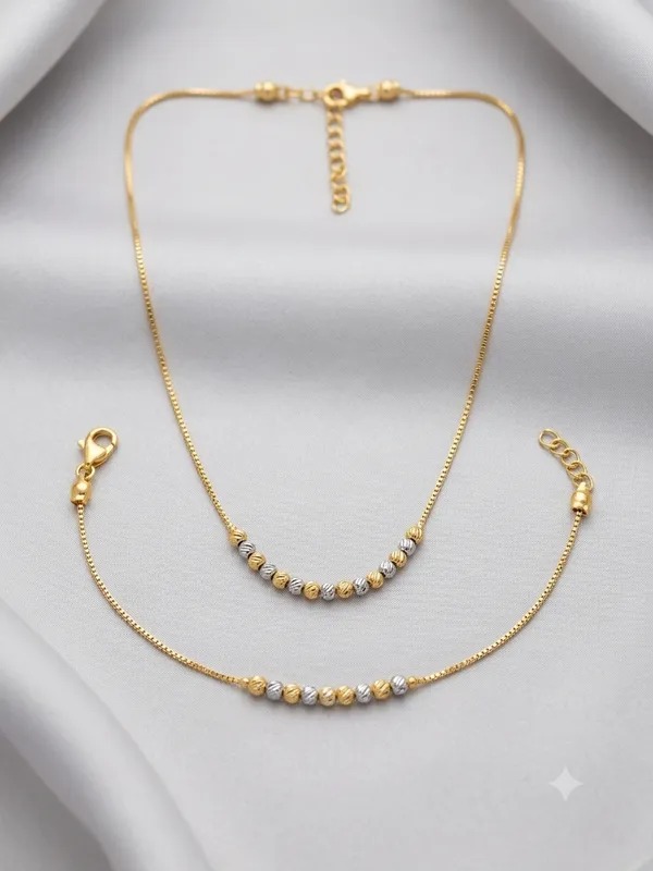 Premium_Tu-Tone_Necklace_&_Bracelet_Jewelry_Combo_Set_For_Women