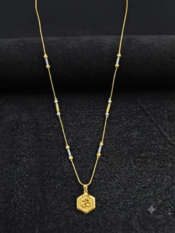 Multicolor_Om_Hexagonal_Pendant_Chain_Necklace_For_Women