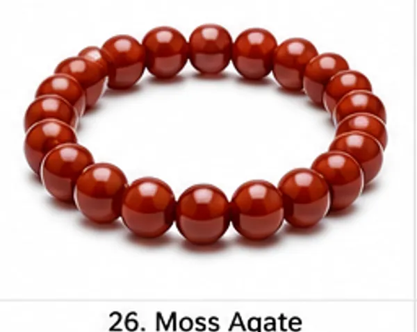 Red_Brown_Moss_Agate_Beaded_Bracelet_For_Unisex