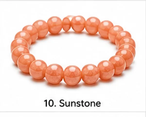 Orange_Sunstone_Beaded_Bracelet_For_Unisex