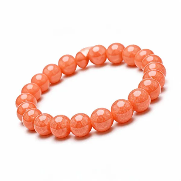 Orange_Sunstone_Beaded_Bracelet_For_Unisex