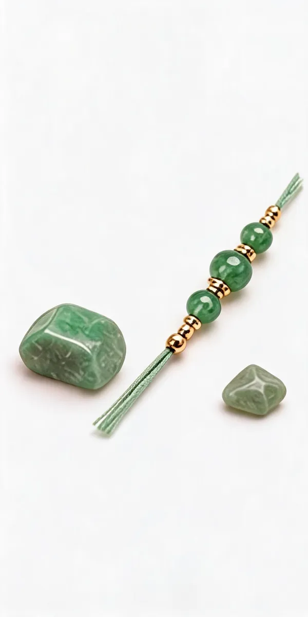 Green_Aventurine_Crystal_Beaded_Rakhi_For_Unisex