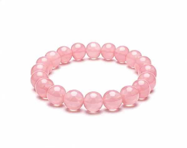 Pink_Rose_Quartz_Gemstone_Beaded_Bracelet_For_Unisex