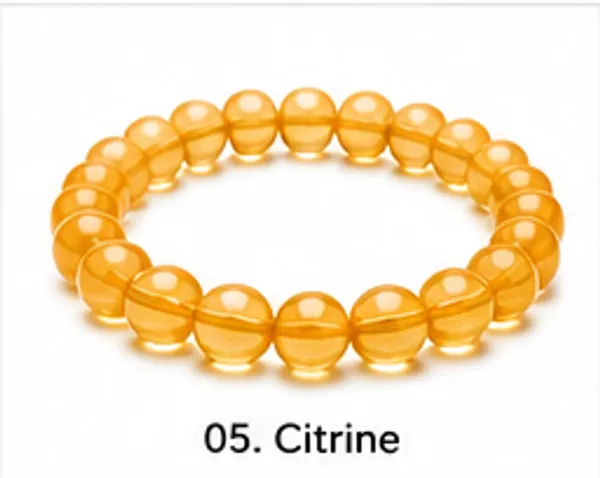 Yellow_Citrine_Gemstone_Beaded_Bracelet_For_Unisex
